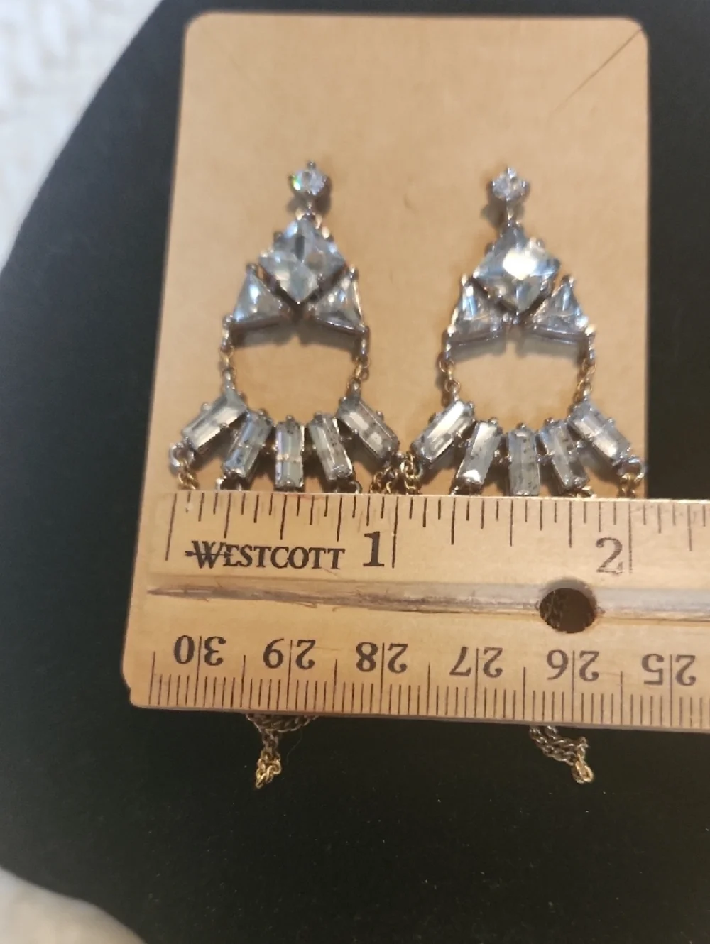 Gold-Tone Crystal Drop Chandelier Earrings - Clear Crystal - Cleopatra Vibe